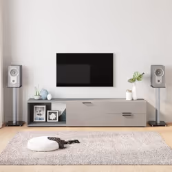 Profitez de la qualité de votre système audio autonome grâce à cette paire de supports de haut-parleurs. Matériau durable : a ...