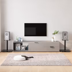 Profitez de la qualité de votre système audio autonome grâce à cette paire de supports de haut-parleurs. Matériau durable : a ...
