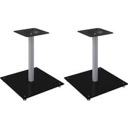 vidaXL Supports de haut-parleurs 2 pcs noir et argenté 1 pilier