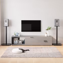 Profitez de la qualité de votre système audio autonome grâce à cette paire de supports de haut-parleurs. Matériau durable : a ...