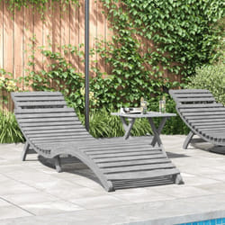 Vidaxl - Chaise longue gris 184x55x64 cm bois massif d'acacia