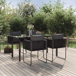 vidaXL Ensemble à manger de jardin 5 pcs Noir