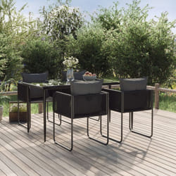 Vidaxl - Ensemble à manger de jardin 5 pcs Noir