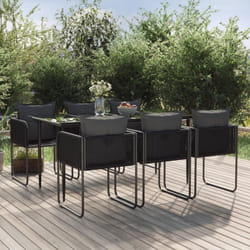 Vidaxl - Ensemble à manger de jardin 7 pcs Noir
