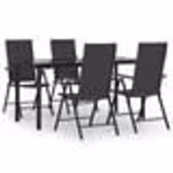 vidaXL Ensemble à manger de jardin 5 pcs Noir Résine tressée