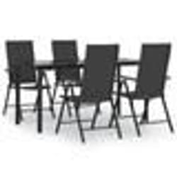 vidaXL Ensemble à manger de jardin 5 pcs Noir Résine tressée