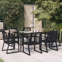 Créez une esthétique convaincante et uniforme dans votre espace extérieur avec cet ensemble de salle à manger de jardin ! Mat ...