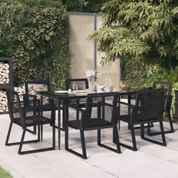 Créez une esthétique convaincante et uniforme dans votre espace extérieur avec cet ensemble de salle à manger de jardin ! Mat ...