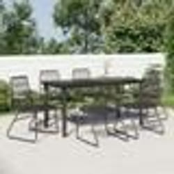 vidaXL Ensemble à manger de jardin 7 pcs Noir Rotin PVC