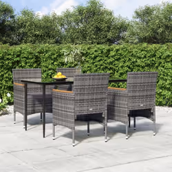 Cet ensemble de salle à manger de jardin, au design élégant et contemporain, est un excellent choix pour manger ou se détendr ...