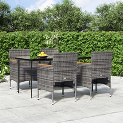 Vidaxl - Ensemble de salle à manger de jardin et coussins 5pcs Gris/noir