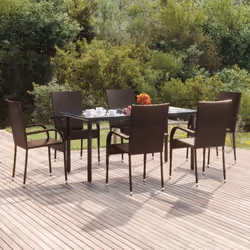 Cet ensemble de salle à manger de jardin est un excellent choix pour manger ou vous détendre dans l'espace extérieur ! Matéri ...