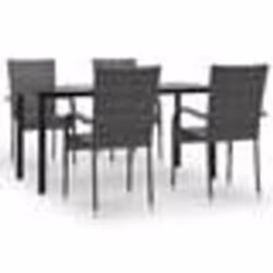 vidaXL Ensemble à manger de jardin 5 pcs Gris Résine tressée