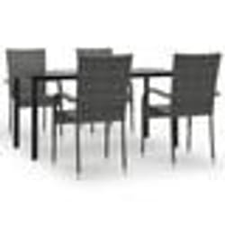 vidaXL Ensemble à manger de jardin 5 pcs Gris Résine tressée