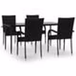 vidaXL Ensemble à manger de jardin 5 pcs Noir Résine tressée