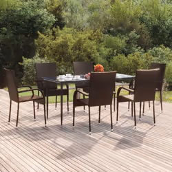 Cet ensemble de salle à manger de jardin est un excellent choix pour manger ou vous détendre dans l'espace extérieur ! Matéri ...