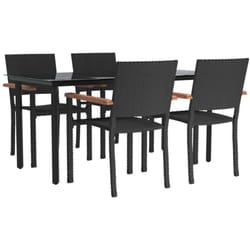 Vidaxl Ensemble À Manger De Jardin 5 Pcs Noir Résine Tressée