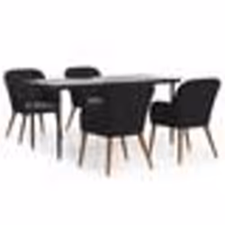 vidaXL Ensemble à manger de jardin avec coussins 5 pcs Noir