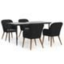 vidaXL Ensemble à manger de jardin avec coussins 5 pcs Noir