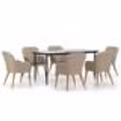 vidaXL Ensemble à manger de jardin et coussins 7 pcs Marron