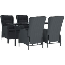 Vidaxl - Ensemble à manger de jardin 5 pcs Gris foncé Résine tressée