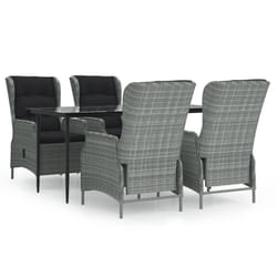 vidaXL Ensemble à manger de jardin 5pcs Gris clair Résine tressée