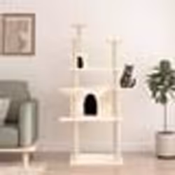 vidaXL Arbre à chat avec griffoirs en sisal Crème 166 cm