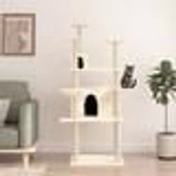 vidaXL Arbre à chat avec griffoirs en sisal Crème 166 cm