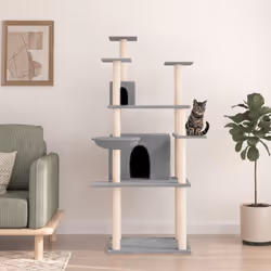 Gardez vos adorables chats amusés sans fin avec cet arbre à chat tout-en-un ! Tour pour chats tout-en-un : le mobilier pour c ...