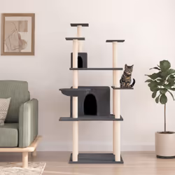 Gardez vos adorables chats amusés sans fin avec cet arbre à chat tout-en-un ! Tour pour chats tout-en-un : le mobilier pour c ...