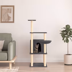 Gardez vos adorables chats amusés sans fin avec cet arbre à chat tout-en-un ! Tour pour chats tout-en-un : le mobilier pour c ...