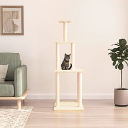 Arbre à chat avec griffoirs en sisal crème 149 cm Vidaxl