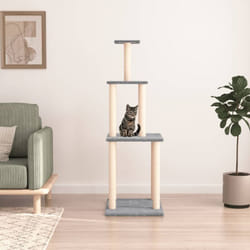 Arbre à chat avec griffoirs en sisal Gris clair 149 cm Vidaxl