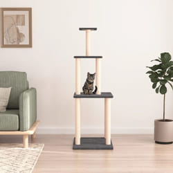 Arbre à chat avec griffoirs en sisal gris foncé 149 cm - Vidaxl