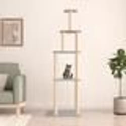 vidaXL Arbre à chat avec griffoirs en sisal gris clair 183 cm