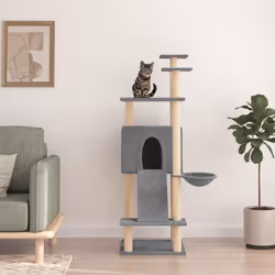 Gardez vos adorables chats amusés sans fin avec cet arbre à chat tout-en-un ! Tour pour chats tout-en-un : le mobilier pour c ...