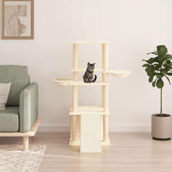 Arbre à chat avec griffoirs en sisal crème 133 cm Vidaxl