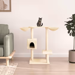 Gardez vos adorables chats amusés sans fin avec cet arbre à chat tout-en-un ! Tour pour chats tout-en-un : le mobilier pour c ...