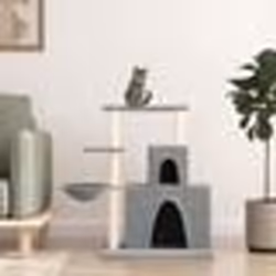 vidaXL Arbre à chat avec griffoirs en sisal Gris clair 83 cm