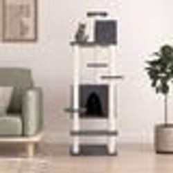 vidaXL Arbre à chat avec griffoirs en sisal Gris foncé 154 cm