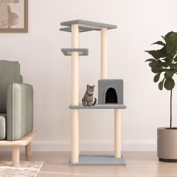 Gardez vos adorables chats amusés sans fin avec cet arbre à chat tout-en-un ! Tour pour chats tout-en-un : le mobilier pour c ...