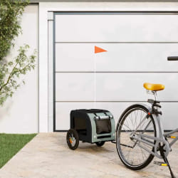 vidaXL Remorque de vélo pour animaux de compagnie gris et noir