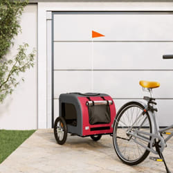 Vidaxl - Remorque de vélo pour chien rouge et gris tissu oxford et fer