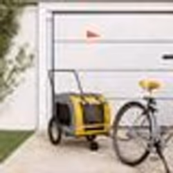 vidaXL Remorque de vélo pour animaux de compagnie jaune et gris