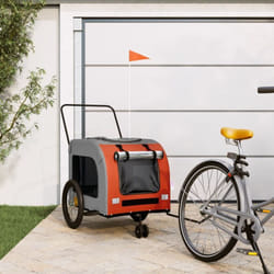 Remorque de vélo pour animaux de compagnie orange et gris - Vidaxl