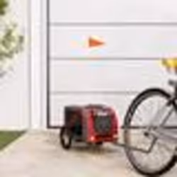 vidaXL Remorque de vélo pour animaux de compagnie rouge et gris