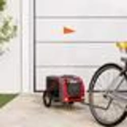 vidaXL Remorque de vélo pour animaux de compagnie rouge et gris