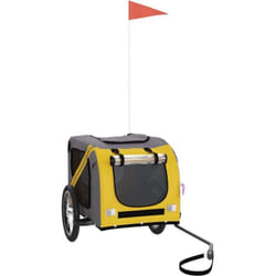 Remorque de vélo pour animaux de compagnie jaune et gris Vidaxl