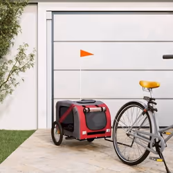 vidaXL Remorque de vélo pour animaux de compagnie rouge et gris