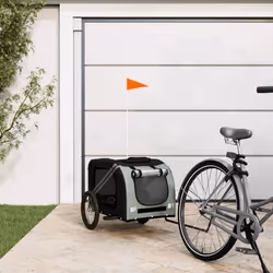 vidaXL Remorque de vélo pour animaux de compagnie noir et gris